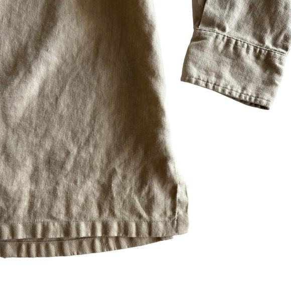 Lauren Ralph Lauren 100% Linen Minimalist Natural Beige Tunic Shirt M - Picture 3 of 7